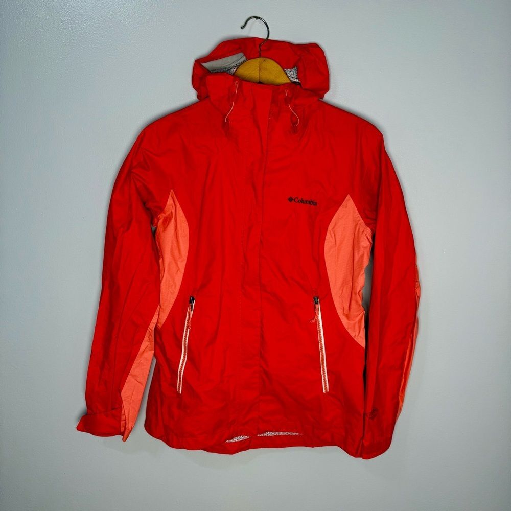 Columbia Omni-Wick Evap Salmon Hood Rain Jacket | S